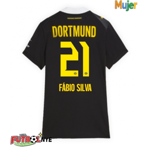 Camiseta Borussia Dortmund Fabio Silva #21 Visitante Equipación para mujer 2026-27 manga corta